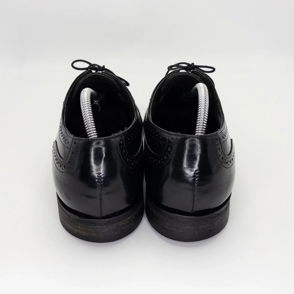 Stafford Comfort Plus Men's 10.5 D Black Leather Wingtip Oxford Dress Shoes